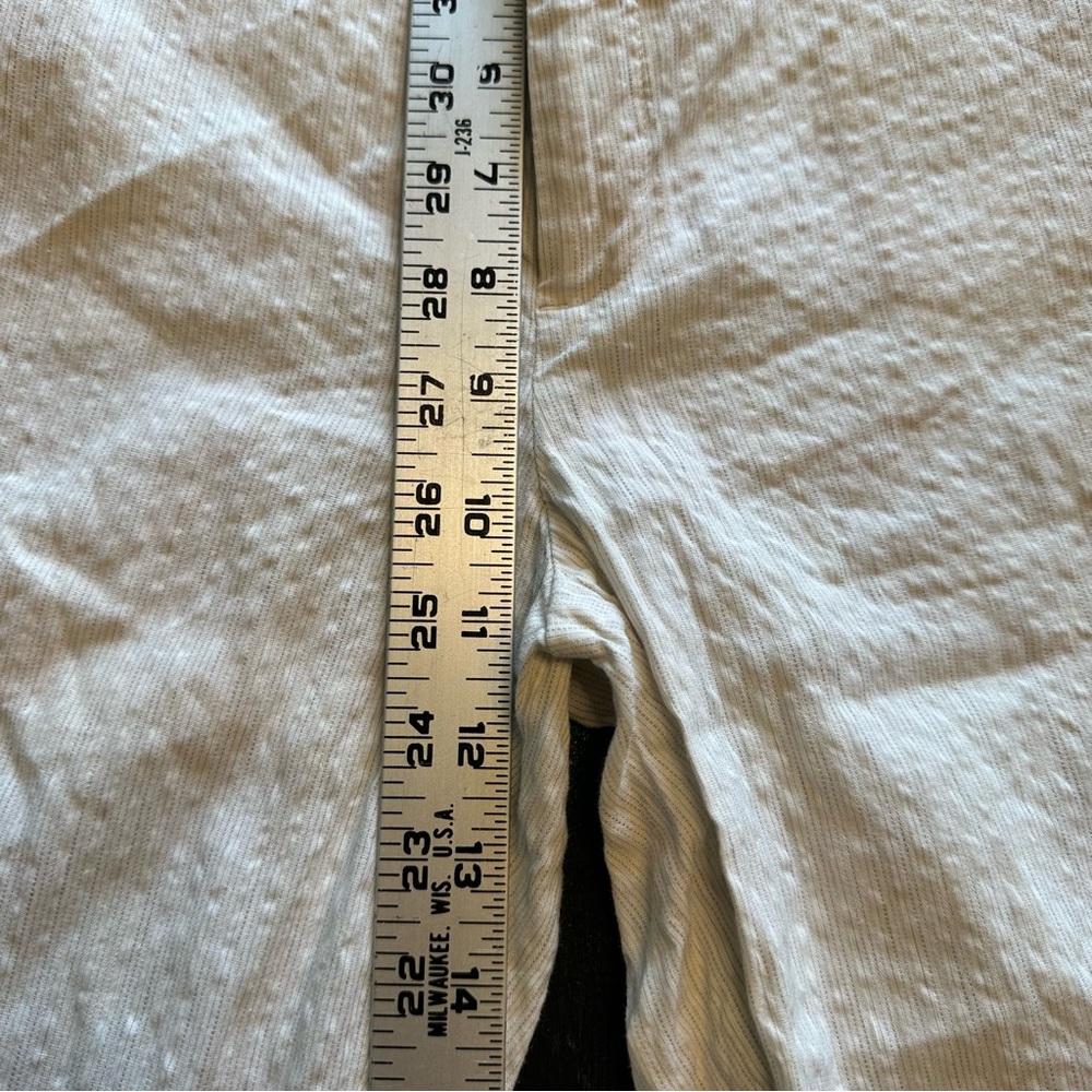 Retro Banana Republic Size 6 Martin white and Blue Striped Linen Pant Wide Leg - Picture 11 of 13